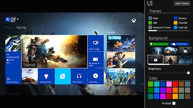 xbox one s home screen themes